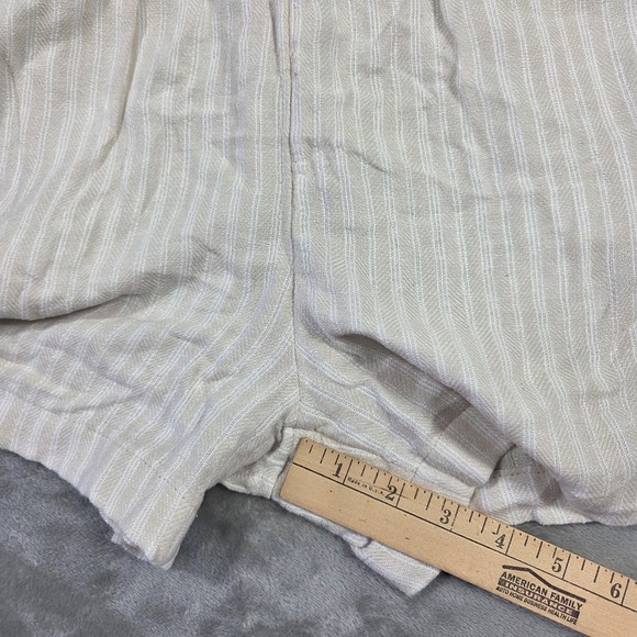 Time and Tru Women's Striped Linen Blend Drawstring Shorts Size S Beach Vacation - Picture 4 of 7